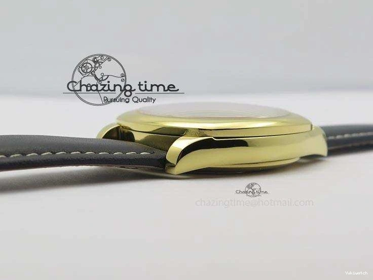 On Strap Black And Dial Numeral Date Leather A2824 Markers YG Cellini Brown Stick 0731